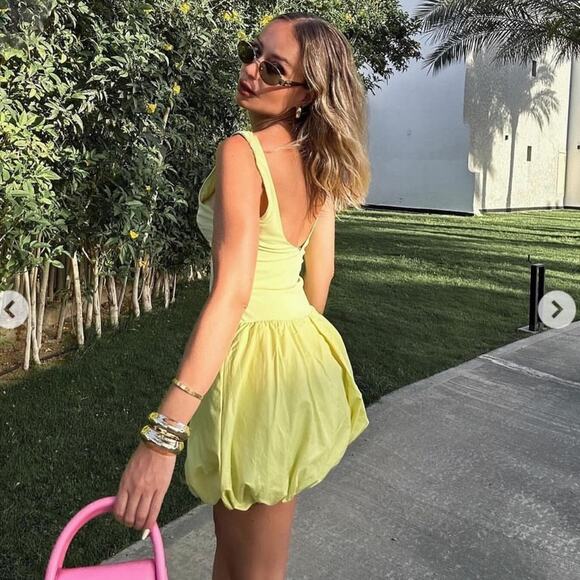 Zara MIXED BALLOON MINI DRESS Size Medium - Picture 8 of 16